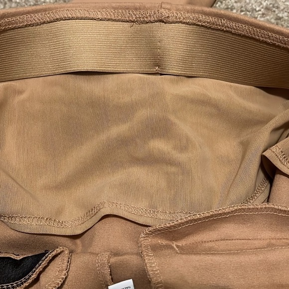 Chico's Camel colored Sailor style wide leg pants Sz 6 Medium Gold buttons - Picture 7 of 15